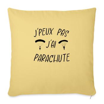 j'peux pas j'ai parachute - Housse de coussin décorative 45 x 45 cm - jaune délavé - Devant