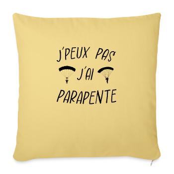 j'peux pas j'ai parapente - Housse de coussin décorative 45 x 45 cm - jaune délavé - Devant