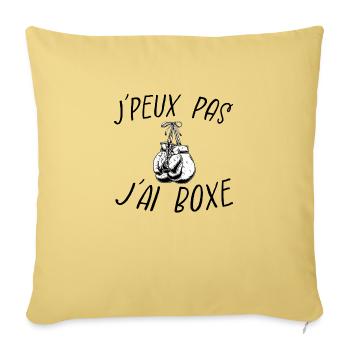 j'peux pas j'ai boxe - Housse de coussin décorative 45 x 45 cm - jaune délavé - Devant