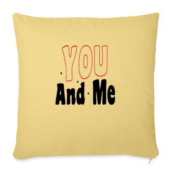 You and me - Sofa pillowcase 17,3'' x 17,3'' (45 x 45 cm) - washed yellow - Front