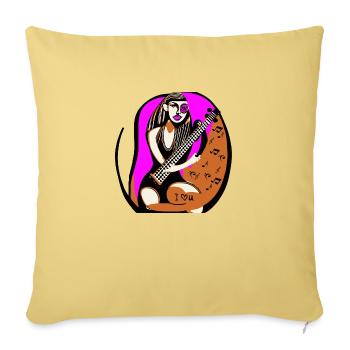 Fille de la musique - Housse de coussin décorative 45 x 45 cm - jaune délavé - Devant