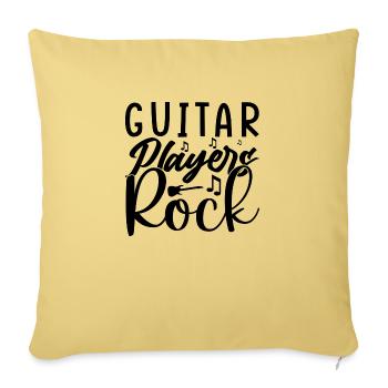 Guitaristes Rock - Housse de coussin décorative 45 x 45 cm - jaune délavé - Devant