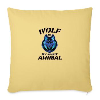 wolf is my spirit animal - Sofa pillowcase 17,3'' x 17,3'' (45 x 45 cm) - washed yellow - Front