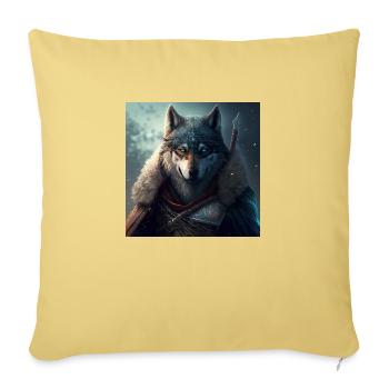 Wolf fighters in silence - Sofa pillowcase 17,3'' x 17,3'' (45 x 45 cm) - washed yellow - Front