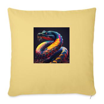 Farbige Schlange, einzigartiges Design - Sofakissenbezug 45 x 45 cm - Hellgelb - Vorne