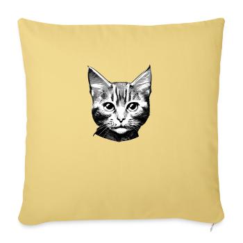 Cat Domestic Cat Pet Cat Cat Hair Kitten - Sofa pillowcase 17,3'' x 17,3'' (45 x 45 cm) - washed yellow - Front