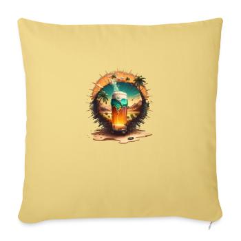 Cooles Sommer Bier unter Palmen am Strand - Sofakissenbezug 45 x 45 cm - Hellgelb - Vorne