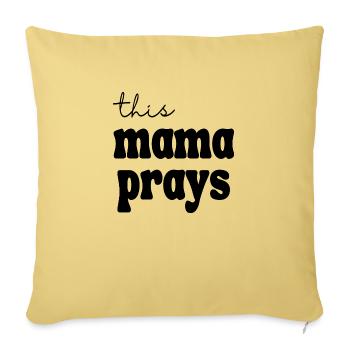cette Maman prie - Housse de coussin décorative 45 x 45 cm - jaune délavé - Devant