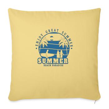 neon anime retro vintage cool pink nge - Sofa pillowcase 17,3'' x 17,3'' (45 x 45 cm) - washed yellow - Front