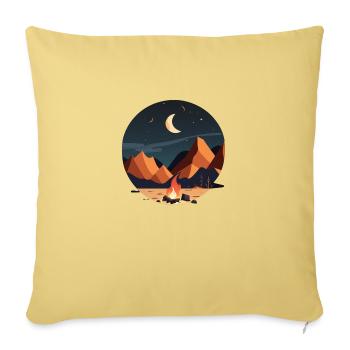 Campfire by moonlight, outdoor motif - Sofa pillowcase 17,3'' x 17,3'' (45 x 45 cm) - washed yellow - Front