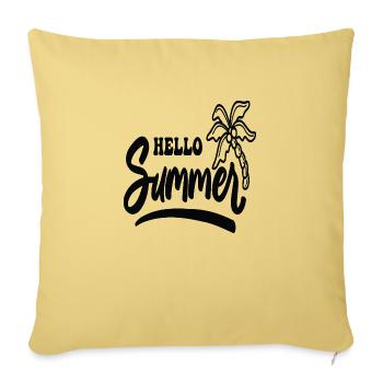 Hello Summer - Sofa pillowcase 17,3'' x 17,3'' (45 x 45 cm) - washed yellow - Front