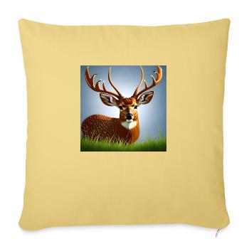 Deer in the Grass - Sofa pillowcase 17,3'' x 17,3'' (45 x 45 cm) - washed yellow - Front