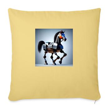 Roboterpferd Version 2 - Sofakissenbezug 45 x 45 cm - Hellgelb - Vorne