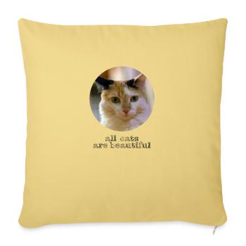 All cats are beautiful - Sofa pillowcase 17,3'' x 17,3'' (45 x 45 cm) - washed yellow - Front