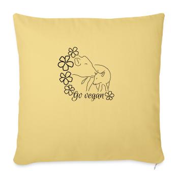 Go vegan-Mutterliebe Kuh - Sofakissenbezug 45 x 45 cm - Hellgelb - Vorne