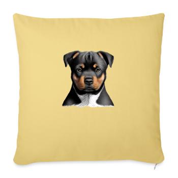 Rottweiler Chien Chiot Propriétaire de Rottweiler Propriétaire de chien - Housse de coussin décorative 45 x 45 cm - jaune délavé - Devant