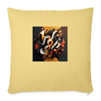 Graffiti - Housse de coussin décorative 45 x 45 cm - jaune délavé - Devant