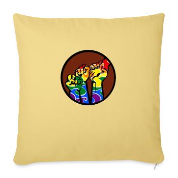Poings4b LGBT - Housse de coussin décorative 45 x 45 cm - jaune délavé - Devant