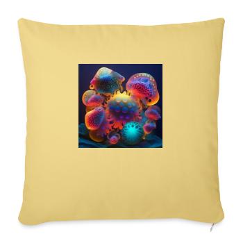 Amazing group of magic yellyfish - Sofa pillowcase 17,3'' x 17,3'' (45 x 45 cm) - washed yellow - Front