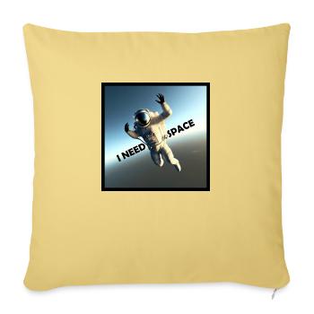Astronaut I Need Space Lustig Funny - Sofa pillowcase 17,3'' x 17,3'' (45 x 45 cm) - washed yellow - Front