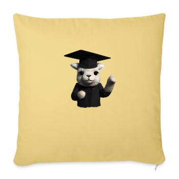 Licence Certificat de fin d’études Diplômé Alpaga - Housse de coussin décorative 45 x 45 cm - jaune délavé - Devant