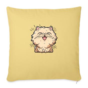 Happy Persian Cat Negan - Sofa pillowcase 17,3'' x 17,3'' (45 x 45 cm) - washed yellow - Front