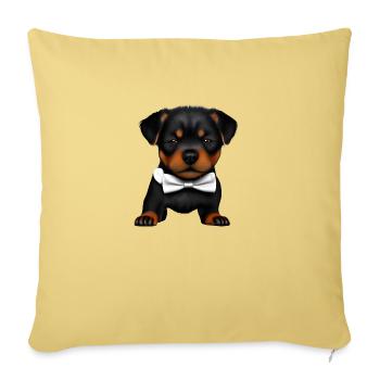 Chiot Rottweiler Chien Rottweiler Puppy Dogs - Housse de coussin décorative 45 x 45 cm - jaune délavé - Devant