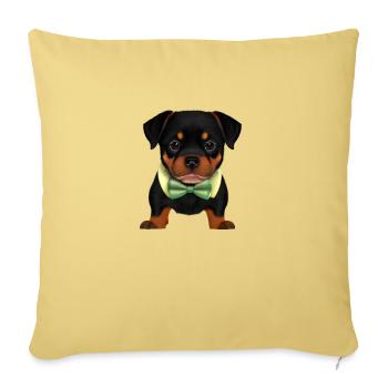 Puppy Dog Rottweiler Rottweiler Puppy Dogs - Housse de coussin décorative 45 x 45 cm - jaune délavé - Devant