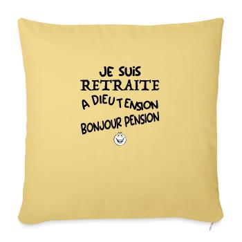 Vive la retraite - Housse de coussin décorative 45 x 45 cm - jaune délavé - Devant