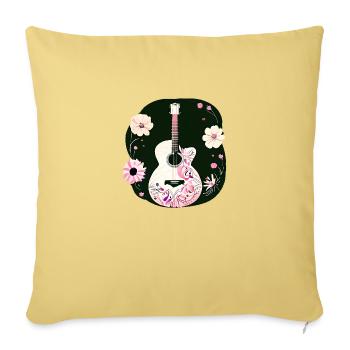 Guitar Musical Instrument Guitarist Plucked Instrument - Sofa pillowcase 17,3'' x 17,3'' (45 x 45 cm) - washed yellow - Front
