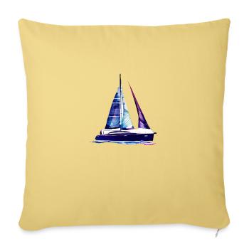 Segeln Segelboot Segelschiff Segelsport Segler - Sofakissenbezug 45 x 45 cm - Hellgelb - Vorne
