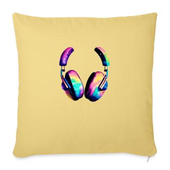 Headphones Musicians Gamers Singers Listen to music Singing - Sofa pillowcase 17,3'' x 17,3'' (45 x 45 cm) - washed yellow - Front