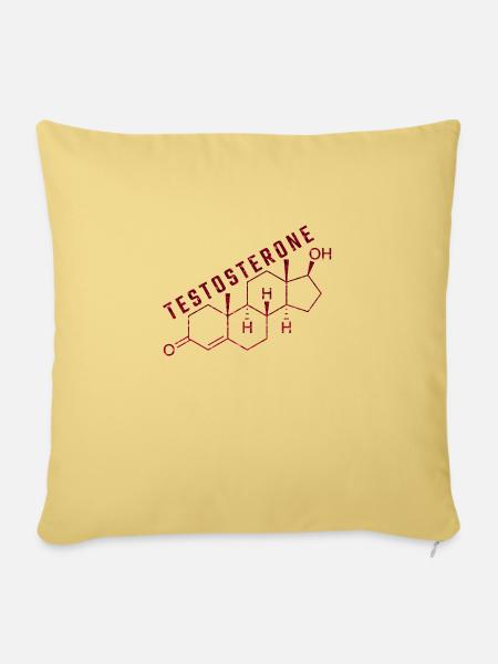 Testosteron-Molekül - Sofakissenbezug 45 x 45 cm - Hellgelb