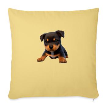 Rottweiler Dog Rottweiler Puppy Dogs Puppy - Sofa pillowcase 17,3'' x 17,3'' (45 x 45 cm) - washed yellow - Front
