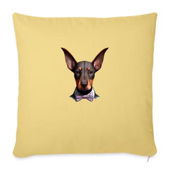 Doberman Chien Doberman Dresseur Doberman Chiot Doberman - Housse de coussin décorative 45 x 45 cm - jaune délavé - Devant