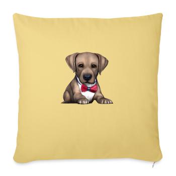 Chiot Labrador propriétaire Labrador Retriever - Housse de coussin décorative 45 x 45 cm - jaune délavé - Devant
