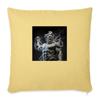 Greek Zeus Sculpture Modern - Sofa pillowcase 17,3'' x 17,3'' (45 x 45 cm) - washed yellow - Front