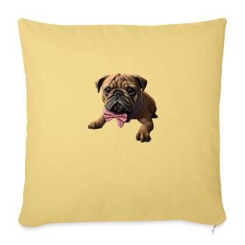 Dog Bulldog Dogs Dog Owners Dog Owners - Sofa pillowcase 17,3'' x 17,3'' (45 x 45 cm) - washed yellow - Front