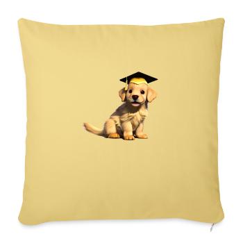 Bachelor Golden Retriever Graduation Studies - Sofa pillowcase 17,3'' x 17,3'' (45 x 45 cm) - washed yellow - Front