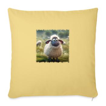 Petits moutons - Housse de coussin décorative 45 x 45 cm - jaune délavé - Devant