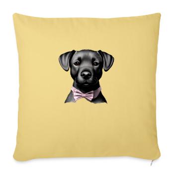 Labrador Retriever Labrador Propriétaire Chiot - Housse de coussin décorative 45 x 45 cm - jaune délavé - Devant