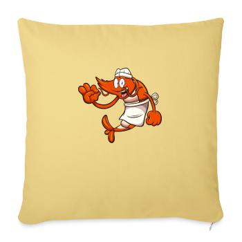 Chef crevette - Housse de coussin décorative 45 x 45 cm - jaune délavé - Devant