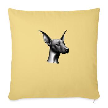 Doberman dresseur chien Doberman chiot Doberman - Housse de coussin décorative 45 x 45 cm - jaune délavé - Devant