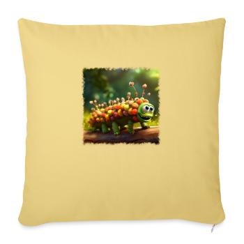 chenille mignonne - Housse de coussin décorative 45 x 45 cm - jaune délavé - Devant