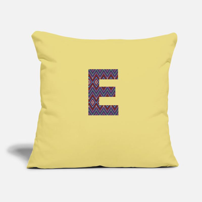 Monogramm Buchstabe E- boho buntes Design Sofakissenbezug 45 x 45 cm