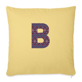 Monogram Letter B- geometric pattern - Sofa pillowcase 17,3'' x 17,3'' (45 x 45 cm) - washed yellow - Front