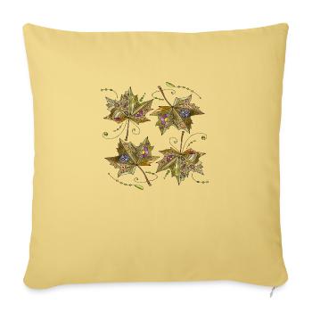 leaves - Sofa pillowcase 17,3'' x 17,3'' (45 x 45 cm) - washed yellow - Front