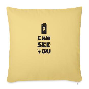JE PEUX VOUS VOIR - Housse de coussin décorative 45 x 45 cm - jaune délavé - Devant