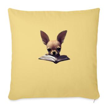 Chihuahua Book Reading Dog Chihuahua Puppy Dogs - Sofa pillowcase 17,3'' x 17,3'' (45 x 45 cm) - washed yellow - Front
