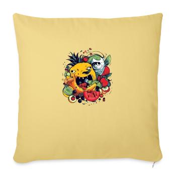 Fruit-devouring pineapple - Sofa pillowcase 17,3'' x 17,3'' (45 x 45 cm) - washed yellow - Front